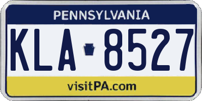 PA license plate KLA8527