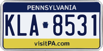 PA license plate KLA8531