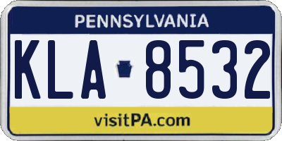 PA license plate KLA8532
