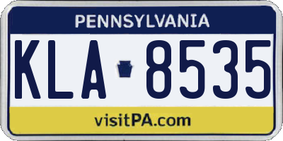 PA license plate KLA8535
