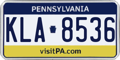 PA license plate KLA8536