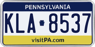 PA license plate KLA8537