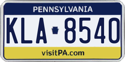 PA license plate KLA8540