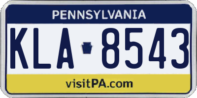 PA license plate KLA8543