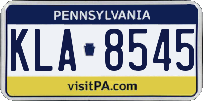PA license plate KLA8545