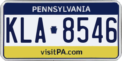 PA license plate KLA8546