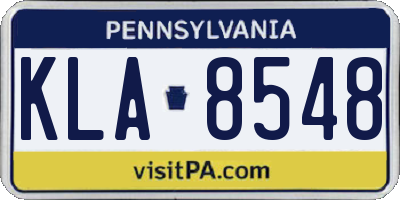 PA license plate KLA8548