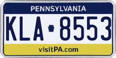 PA license plate KLA8553