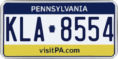 PA license plate KLA8554
