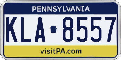 PA license plate KLA8557