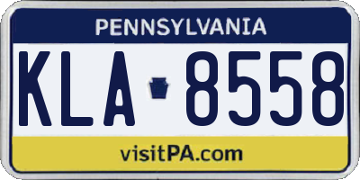 PA license plate KLA8558