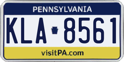 PA license plate KLA8561