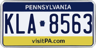 PA license plate KLA8563