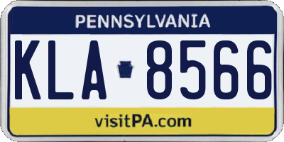 PA license plate KLA8566