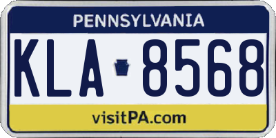 PA license plate KLA8568