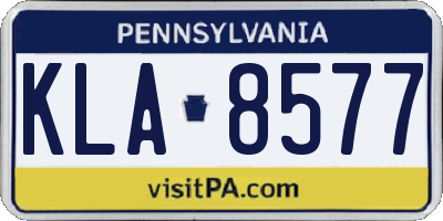 PA license plate KLA8577