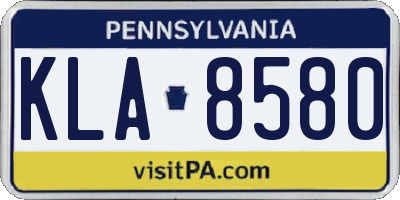 PA license plate KLA8580