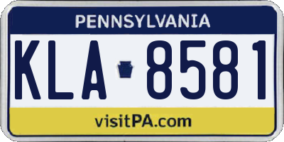 PA license plate KLA8581