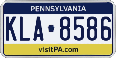 PA license plate KLA8586