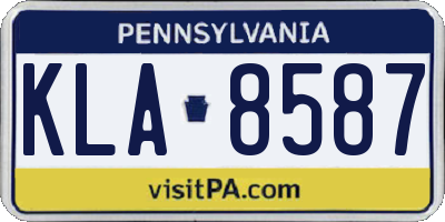 PA license plate KLA8587