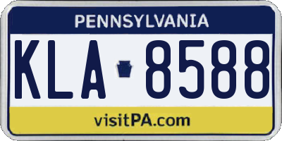 PA license plate KLA8588