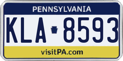 PA license plate KLA8593