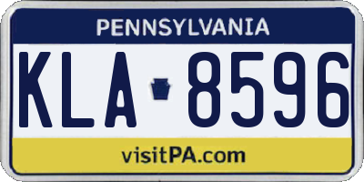 PA license plate KLA8596