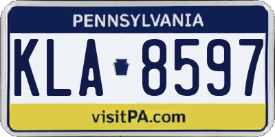 PA license plate KLA8597