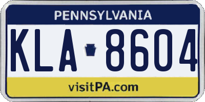 PA license plate KLA8604
