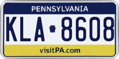 PA license plate KLA8608
