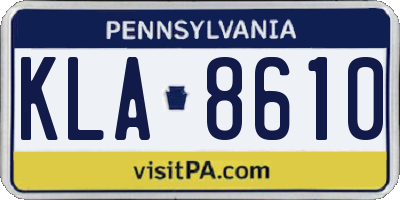 PA license plate KLA8610