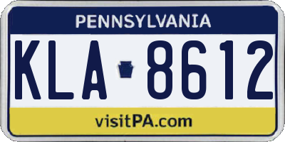 PA license plate KLA8612