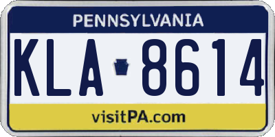 PA license plate KLA8614