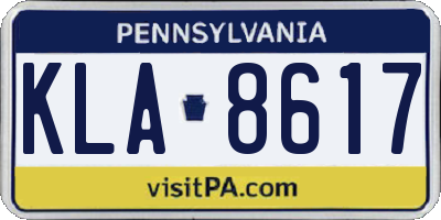 PA license plate KLA8617