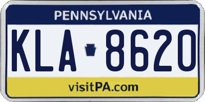 PA license plate KLA8620