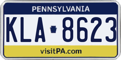 PA license plate KLA8623