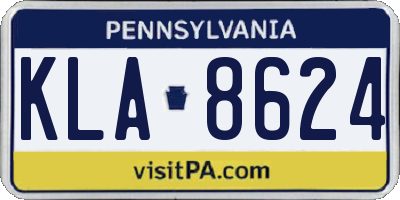 PA license plate KLA8624