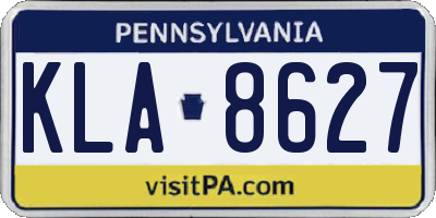 PA license plate KLA8627