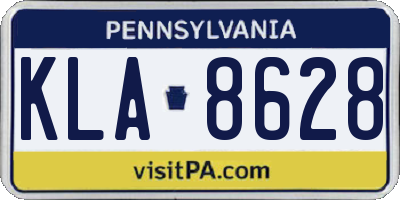 PA license plate KLA8628