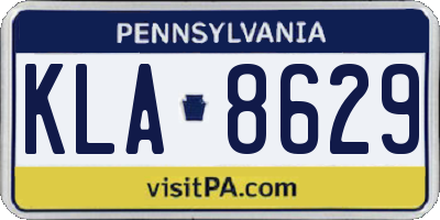 PA license plate KLA8629