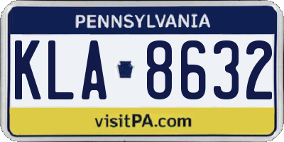 PA license plate KLA8632