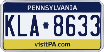 PA license plate KLA8633
