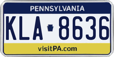 PA license plate KLA8636