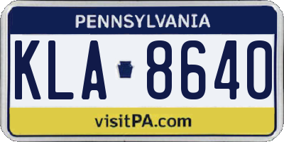 PA license plate KLA8640