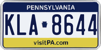 PA license plate KLA8644
