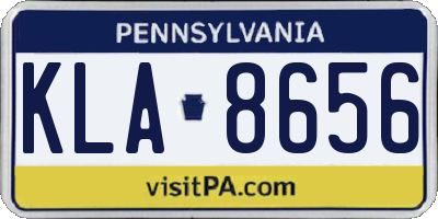 PA license plate KLA8656