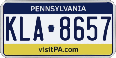 PA license plate KLA8657