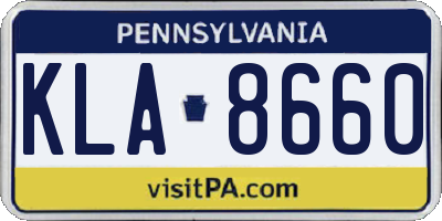 PA license plate KLA8660