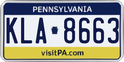 PA license plate KLA8663
