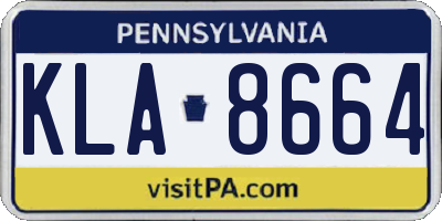 PA license plate KLA8664